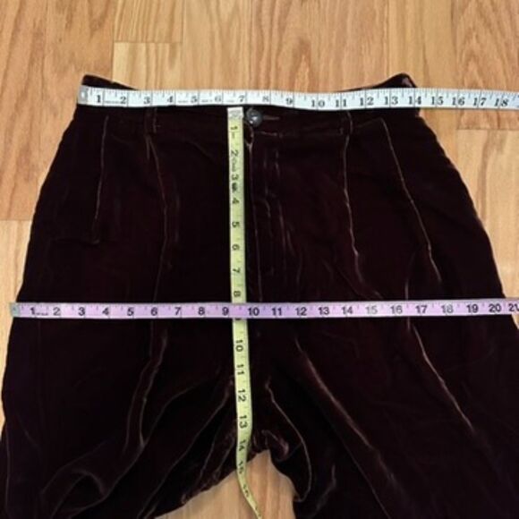 Ralph Lauren Purple Label Brown Velvet Pleated Trousers Straight / Wide US 10 - Picture 11 of 12